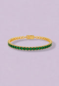 Emerald Bracelet pulsera tennis con cristales esmeralda bañada en oro 18K