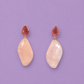 Aretes Cuarzo Rosado - Nua Jewelry