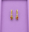 Rainbow Hoops aretes argolla con cristales multicolor bañados en oro 18K