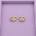 Hearts Shine Ear Cuff con cristales bañado en oro 18K