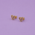 Purple Hearts Stud