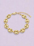 Pulsera cadena marina con eslabones ovalados dorados estilo Gucci