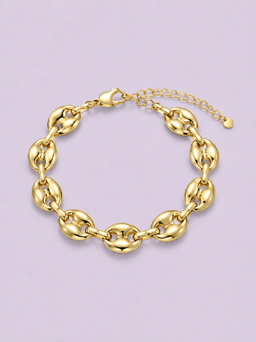 Pulsera cadena marina con eslabones ovalados dorados estilo Gucci