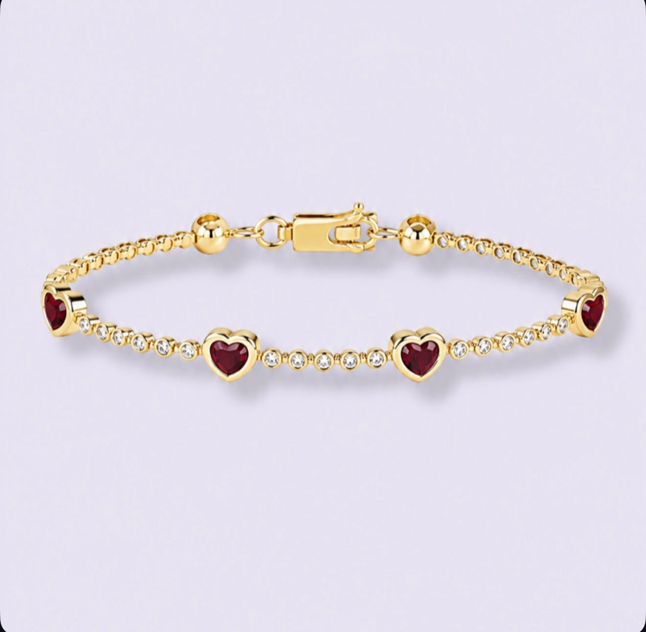 Pulsera Corazones Rojos